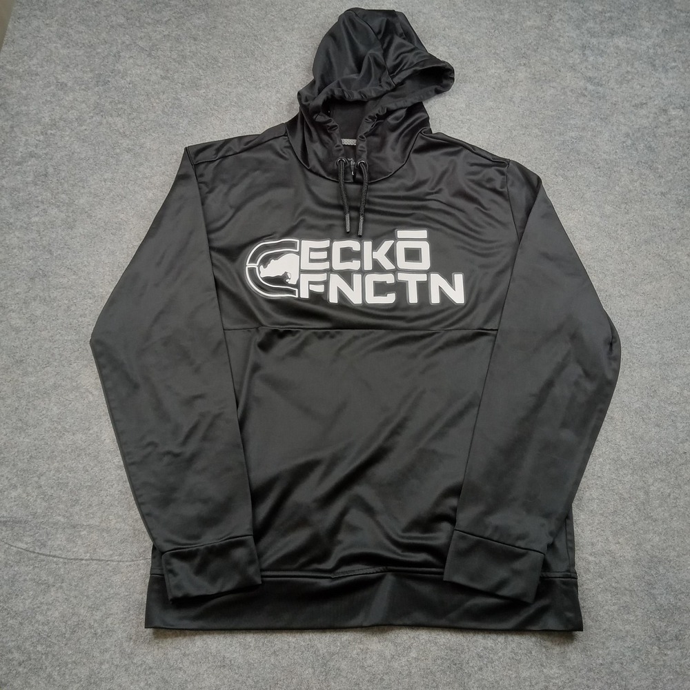 Ecko Hoodie Mens Large Black Pullover Sweatshirt‎ Athletic Graphic Logo Function